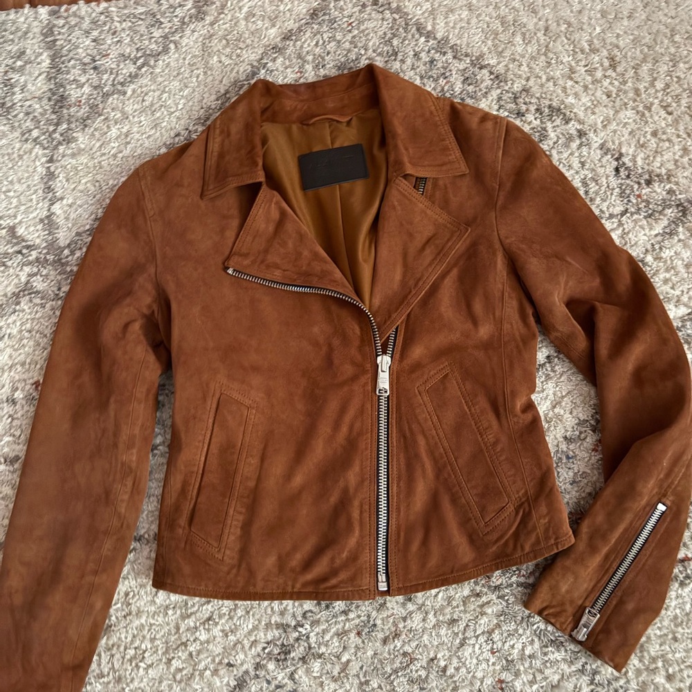 Allsaints Vela Leather Jacket - Conker Brown 
Size 4